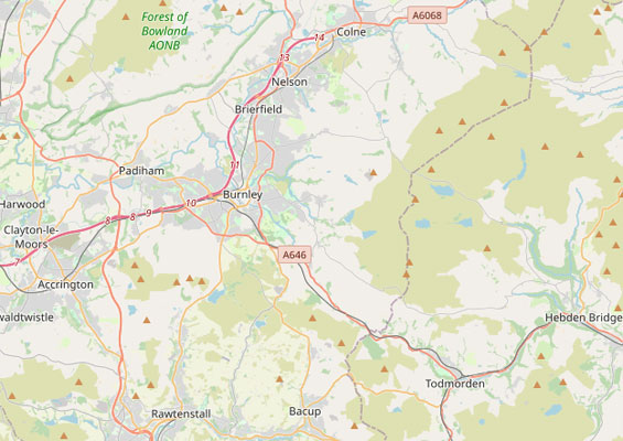 Map of Burnley