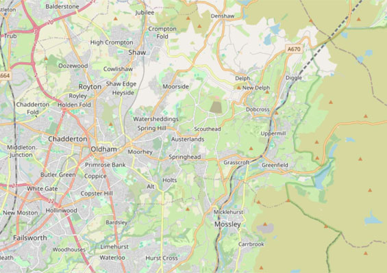 map of Oldham
