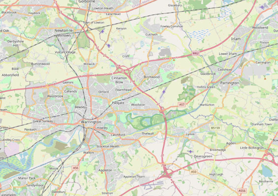 Map of Warrington