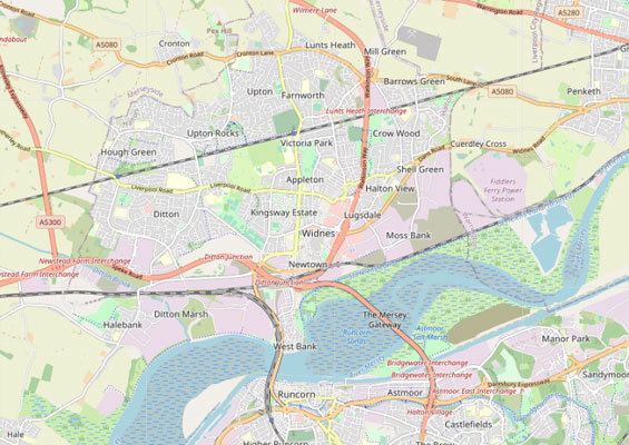 Map of Widnes